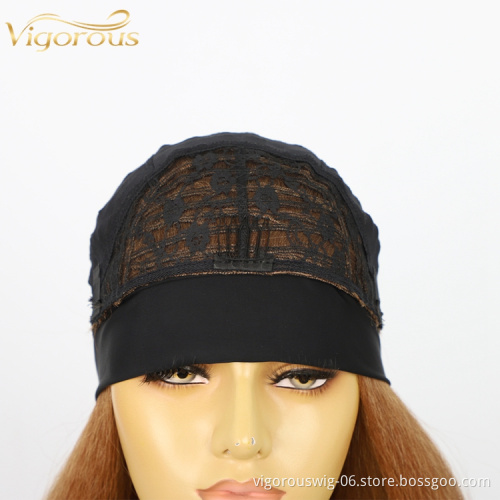 Vigorous Fix Scarfs For Black Women Synthetic Adjustable Elastic Grip Attached Non Slip Ponytail Glueless Headband Wig